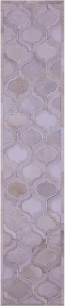 Ivory Patchwork Natural Cowhide Rug - 2' 6" x 12' 0"