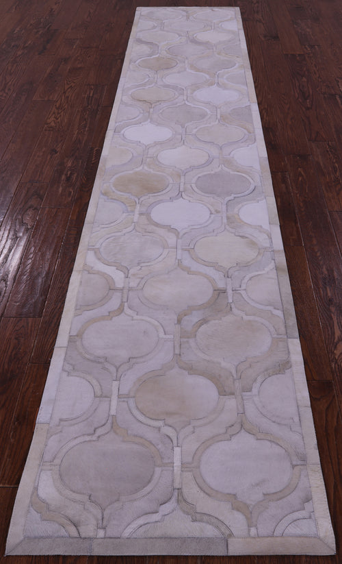 Ivory Patchwork Natural Cowhide Rug - 2' 6