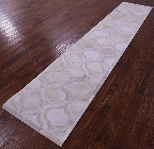 Ivory Patchwork Natural Cowhide Rug - 2' 6