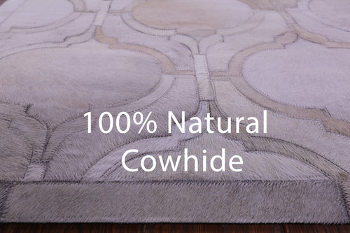 Ivory Patchwork Natural Cowhide Rug - 2' 6