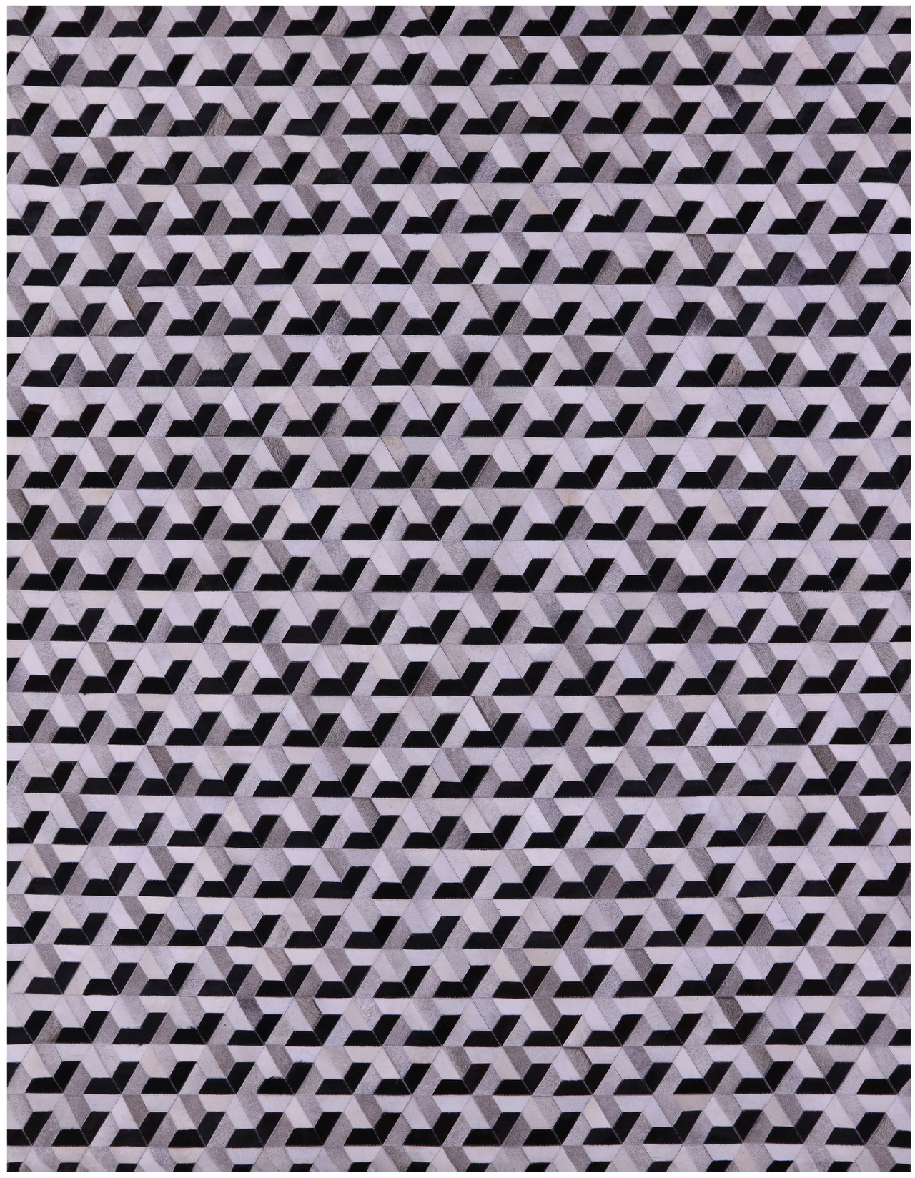 Black & White Patchwork Natural Cowhide Rug - 9' 0" x 12' 0"