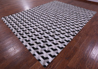 Thumbnail for Black & White Patchwork Natural Cowhide Rug - 9' 0