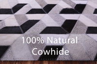 Thumbnail for Black & White Patchwork Natural Cowhide Rug - 9' 0