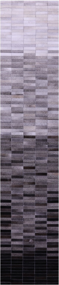 Thumbnail for Grey & White Gradient Brickwork Patchwork Natural Cowhide Rug - 2' 6
