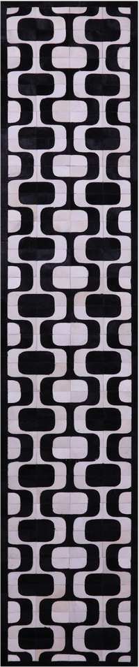 Thumbnail for Black & White Patchwork Natural Cowhide Rug - 2' 6