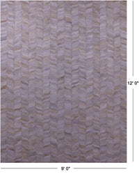 Thumbnail for Ivory Patchwork Natural Cowhide Rug - 9' 0