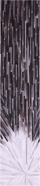 Brown & White Patchwork Natural Cowhide Rug - 2' 6" x 12' 0"