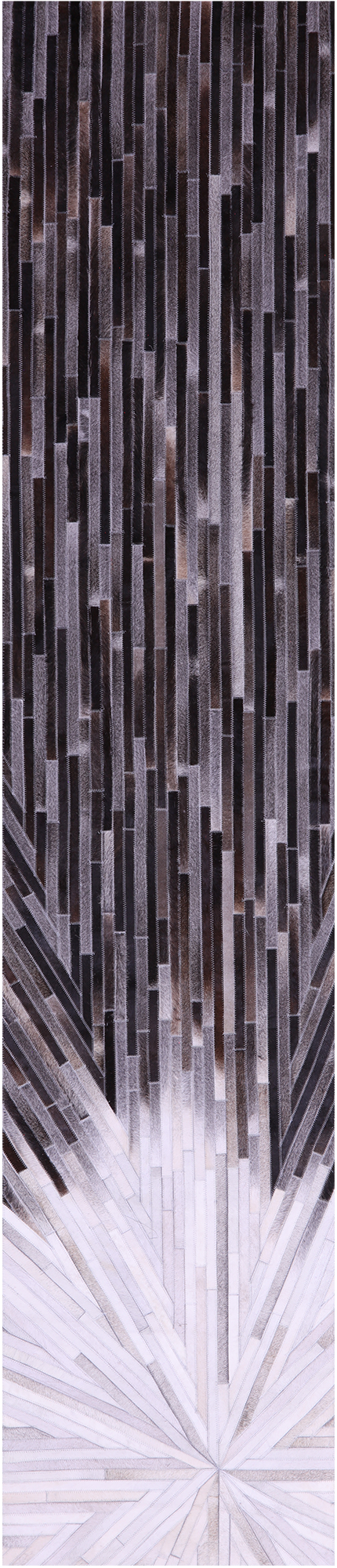 Brown & White Patchwork Natural Cowhide Rug - 2' 6
