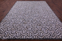 Thumbnail for Grey & White Patchwork Natural Cowhide Rug - 9' 0