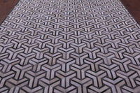 Thumbnail for Grey & White Patchwork Natural Cowhide Rug - 9' 0