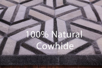 Thumbnail for Grey & White Patchwork Natural Cowhide Rug - 9' 0