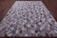 Thumbnail for Grey & White Patchwork Natural Cowhide Rug - 9' 0