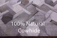 Thumbnail for Grey & White Patchwork Natural Cowhide Rug - 9' 0