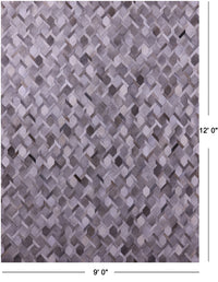 Thumbnail for Grey & White Patchwork Natural Cowhide Rug - 9' 0