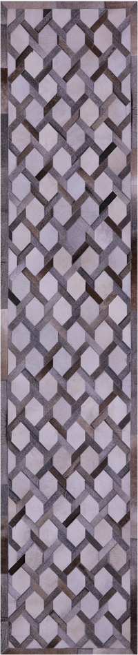 Thumbnail for Grey & White Patchwork Natural Cowhide Rug - 2' 6