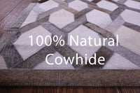 Thumbnail for Grey & White Patchwork Natural Cowhide Rug - 2' 6
