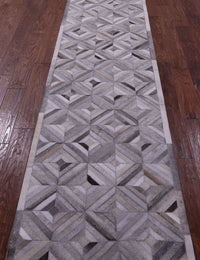 Thumbnail for Grey & White Patchwork Natural Cowhide Rug - 2' 6