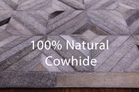 Thumbnail for Grey & White Patchwork Natural Cowhide Rug - 2' 6