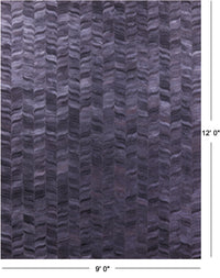 Thumbnail for Black Patchwork Natural Cowhide Rug - 9' 0