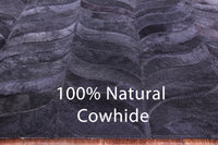 Thumbnail for Black Patchwork Natural Cowhide Rug - 2' 6