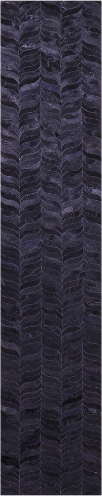 Black Patchwork Natural Cowhide Rug - 2' 6" x 12' 0"