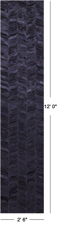 Thumbnail for Black Patchwork Natural Cowhide Rug - 2' 6