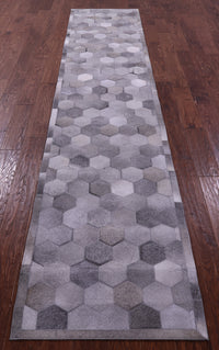 Thumbnail for Grey Patchwork Natural Cowhide Rug - 2' 6