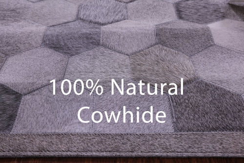 Grey Patchwork Natural Cowhide Rug - 2' 6
