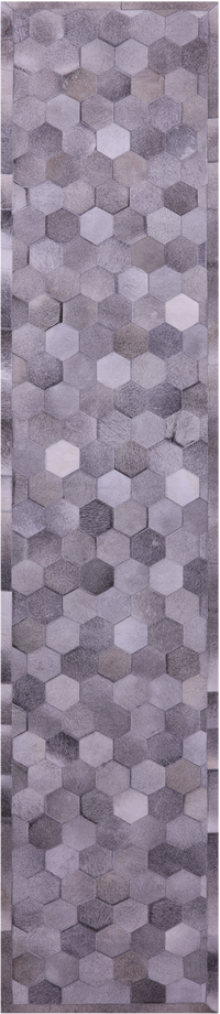 Thumbnail for Grey Patchwork Natural Cowhide Rug - 2' 6