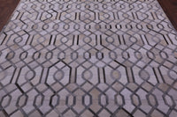 Thumbnail for Grey & White Patchwork Natural Cowhide Rug - 8' 0