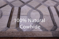 Thumbnail for Grey & White Patchwork Natural Cowhide Rug - 8' 0