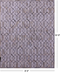 Thumbnail for Grey & White Patchwork Natural Cowhide Rug - 8' 0