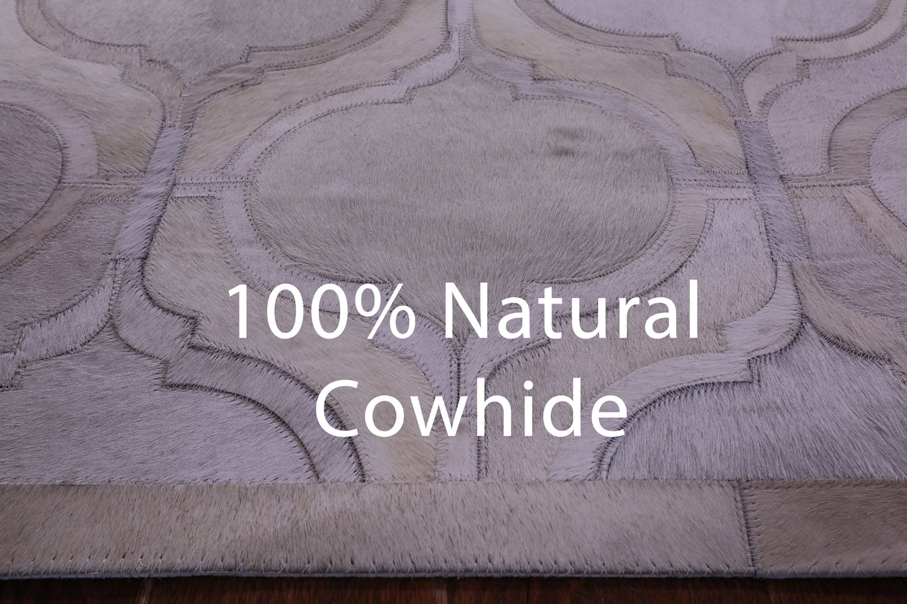 Ivory Patchwork Natural Cowhide Rug - 9' 0" x 12' 0"