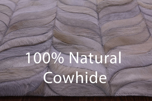 Ivory Patchwork Natural Cowhide Rug - 2' 6