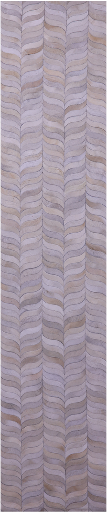 Ivory Patchwork Natural Cowhide Rug - 2' 6" x 12' 0"