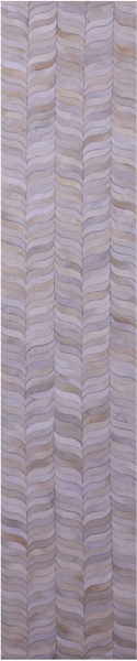 Ivory Patchwork Natural Cowhide Rug - 2' 6" x 12' 0"