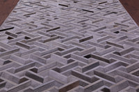 Thumbnail for Grey Patchwork Natural Cowhide Rug - 9' 0