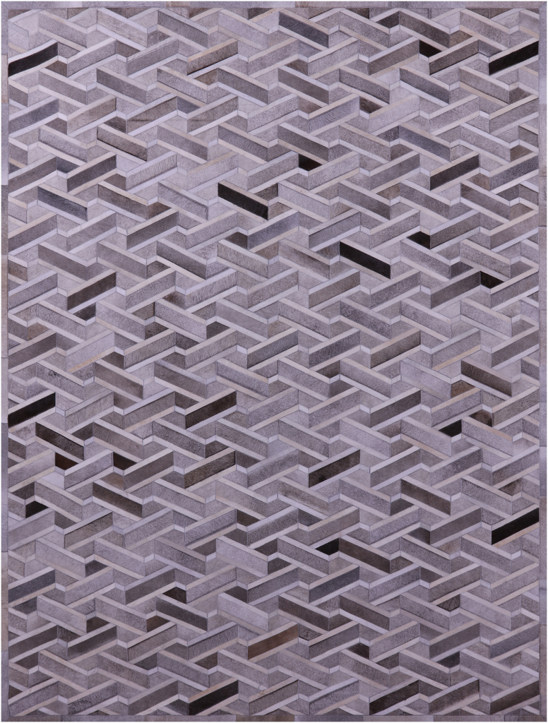 Grey Patchwork Natural Cowhide Rug - 9' 0" x 12' 0"