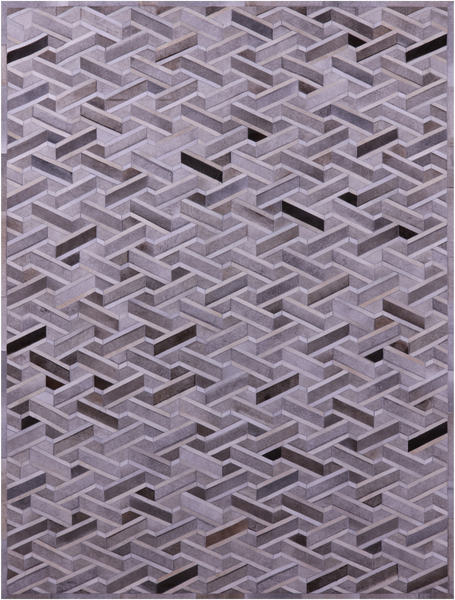 Grey Patchwork Natural Cowhide Rug - 9' 0" x 12' 0"