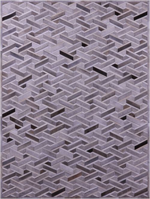 Grey Patchwork Natural Cowhide Rug - 9' 0