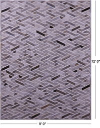 Thumbnail for Grey Patchwork Natural Cowhide Rug - 9' 0