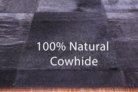 Thumbnail for Black Patchwork Natural Cowhide Rug - 2' 6