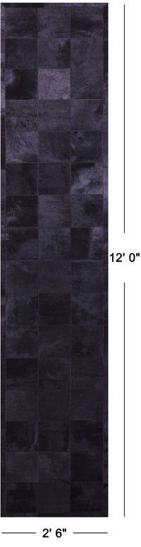 Thumbnail for Black Patchwork Natural Cowhide Rug - 2' 6