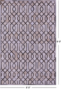 Thumbnail for Grey & White Patchwork Natural Cowhide Rug - 6' 0