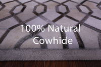 Thumbnail for Grey & White Patchwork Natural Cowhide Rug - 6' 0