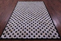 Thumbnail for Black & White Patchwork Natural Cowhide Rug - 6' 0