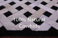 Thumbnail for Black & White Patchwork Natural Cowhide Rug - 6' 0
