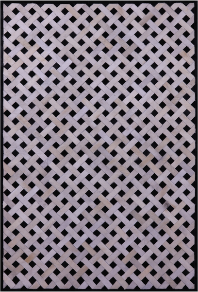 Black & White Patchwork Natural Cowhide Rug - 6' 0" x 9' 0"