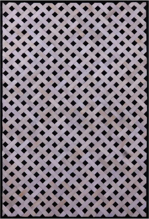 Black & White Patchwork Natural Cowhide Rug - 6' 0