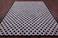 Thumbnail for Black & White Patchwork Natural Cowhide Rug - 8' 0